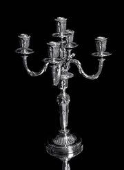 Tetard - Two French Antique Louis XVI 5-Candle 950 Sterling Silver Candelabra + Storage Wraps, Museum Quality.