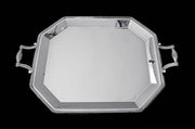 Tetard & Christofle - 4pc Art Deco "Gatsby Era" Tetard 950 Sterling Silver Tea Set + Christofle Serving Tray, 1920s, Museum Quality