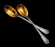 Puiforcat (Hermes) - 246pc French 950 Sterling Silver & Vermeil Flatware Set + Chest, Silver, Gold