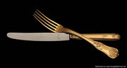 Henin - 108pc. Gold Plated Sterling Silver (Vermeil) Flatware Set + Storage Chest