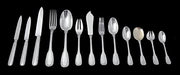 Savary & Fils - 182pc. French Antique 950 Sterling Silver Flatware Set, 26 Svg. Pcs. + Chest