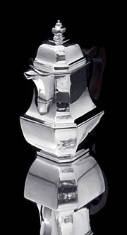 Tetard & Coignet - 5pc. Original French (Gatsby Era) Art Deco 950 Sterling Silver Tea Set + Storage Wraps, Museum Quality
