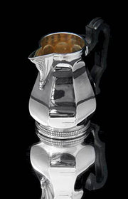 Tetard & Christofle - 4pc Art Deco "Gatsby Era" Tetard 950 Sterling Silver Tea Set + Christofle Serving Tray, 1920s, Museum Quality