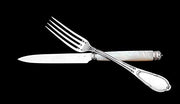 Olier & Caron - 84pc. Antique French 950 Sterling Silver Flatware Set, Mother of Pearl Knives.