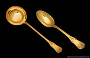 Henin - 108pc. Gold Plated Sterling Silver (Vermeil) Flatware Set + Storage Chest