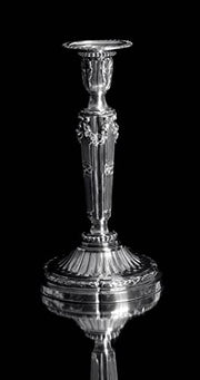 Tetard - Two French Antique Louis XVI 5-Candle 950 Sterling Silver Candelabra + Storage Wraps, Museum Quality.
