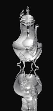 Coignet - 4pc. French 950 Sterling Silver Tea Set + Christofle Serving Tray