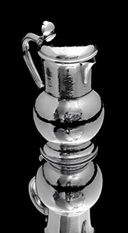 Puiforcat (Hermes) - 6pc. Hammer Finish 950 Sterling Silver Art Deco Tea Set + Serving Tray