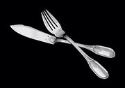 Lapparra - 328pc. Antique Louis XVI French 950 Sterling Silver Flatware Set + Cabinet