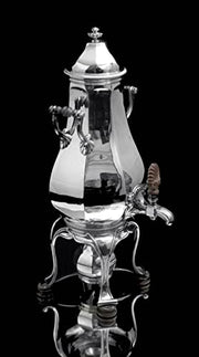 Tetard - 6pc French Art Deco (Gatsby Era) 950 Sterling Silver Tea Coffee Set + Storage Wraps, Museum Quality