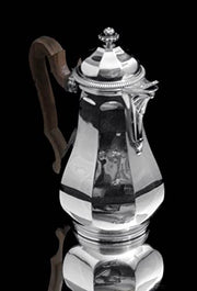 Tetard - 6pc French Art Deco (Gatsby Era) 950 Sterling Silver Tea Coffee Set + Storage Wraps, Museum Quality