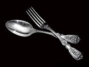 Italian - 206pc. Sterling Silver Flatware Set, "Frances 1" Pattern by "A. CESA S.C." + Storage Trays