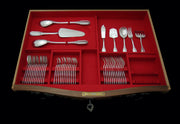 Lapparra - 328pc. Antique Louis XVI French 950 Sterling Silver Flatware Set + Cabinet