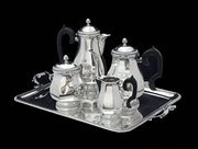 Ernst Prost & Caron - 5pc Original French Art Deco 950 Sterling Silver Tea Set
