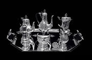 Christofle (Cardeilhac) - 10pc. Antique French 950 Sterling Silver Tea Set - Rare Renaissance Pattern