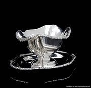 Aucoc - Antique French 950 Sterling Silver Gravy Boat and Large Matching Oval Serving Platter