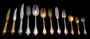 Keller - 198pc Antique French 950 Sterling Silver & Vermeil Flatware Set + Christofle Storage Chest