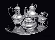 Coignet - 4pc. French 950 Sterling Silver Tea Set + Christofle Serving Tray