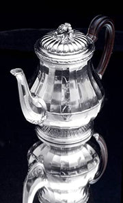 Puiforcat (Hermes) - 8pc. French Louis XVI 950 Sterling Silver Tea/Coffee Set + Wraps