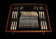 Keller - 198pc Antique French 950 Sterling Silver & Vermeil Flatware Set + Christofle Storage Chest