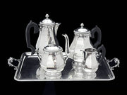 Ernst Prost & Caron - 5pc Original French Art Deco 950 Sterling Silver Tea Set