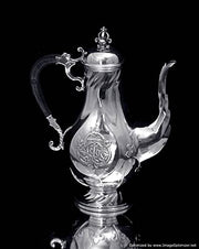 Christofle (Cardeilhac) - 10pc. Antique French 950 Sterling Silver Tea Set - Rare Renaissance Pattern