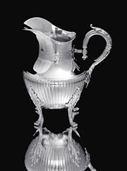 Coignet - 4pc. French 950 Sterling Silver Tea Set + Christofle Serving Tray