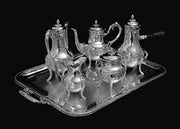 Doutre Roussel - 5pc Antique French 950 Sterling Silver Tea Set + Serving Tray