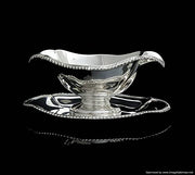 Aucoc - Antique French 950 Sterling Silver Gravy Boat and Large Matching Oval Serving Platter
