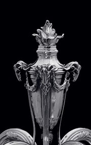 Tetard - Two Large 4-Candle Antique Louis XV French 950 Sterling Silver Candelabra + Storage Wraps, Museum Quality.