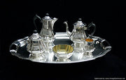 Auguste Leroy 6pc. Original French Art Deco Sterling Silver Tea Set