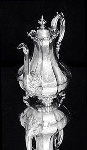SAVORY And Sons - 9pc. 19th Century Victorian (British) Sterling Silver Tea Set + Storage Wraps.