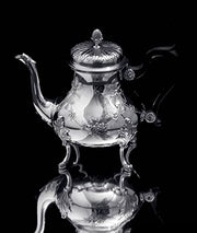 BB Antique 5pc French 950 Sterling Silver Tea Set, Christofle Serving Tray., 7pcs.
