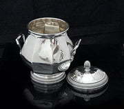 Ernst Prost & Caron - 5pc Original French Art Deco 950 Sterling Silver Tea Set