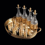 Odiot - 17pc Napoleon III Gold Plated Sterling Silver (Vermeil) Decanter Serving Set. MAGNIFICENT !