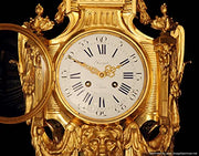 Preyat - French Gold Plated Bronze Wall Clock, Museum Quality - 1800s !!