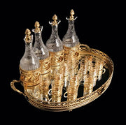 Odiot - 17pc Napoleon III Gold Plated Sterling Silver (Vermeil) Decanter Serving Set. MAGNIFICENT !