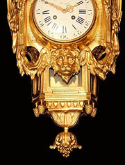 Preyat - French Gold Plated Bronze Wall Clock, Museum Quality - 1800s !!