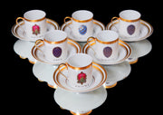 Boin-Taburet & Faberge, - 8pc. French 950 Sterling Silver Tea Set + 6 Faberge Egg Espresso Cups - MAGNIFICENT !