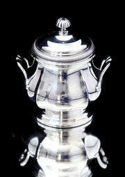 Christofle (Cardeilhac) - 4pc. Antique French 950 Sterling Silver Tea Set + Boulenger Sterling Serving Tray, 1890s !