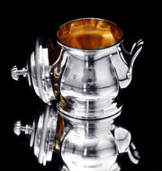 Christofle (Cardeilhac) - 4pc. Antique French 950 Sterling Silver Tea Set + Boulenger Sterling Serving Tray, 1890s !