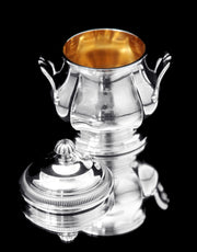 Christofle (Cardeilhac) - 4pc. Antique French 950 Sterling Silver Tea Set + Boulenger Sterling Serving Tray, 1890s !