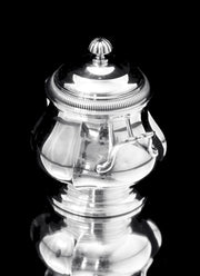 Christofle (Cardeilhac) - 4pc. Antique French 950 Sterling Silver Tea Set + Boulenger Sterling Serving Tray, 1890s !