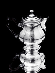 Christofle (Cardeilhac) - 4pc. Antique French 950 Sterling Silver Tea Set + Boulenger Sterling Serving Tray, 1890s !