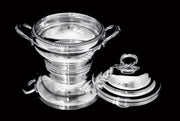 Henin - 2pc. Louis XVI Covered 950 Sterling Silver Vegetable Server / Tureen - Like New !