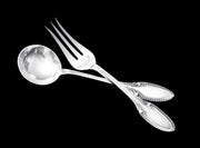 Lapparra - 327pc. Louis XVI Antique French 950 Sterling Silver Flatware Set, Storage Cabinet + 28 Serving Pieces !!