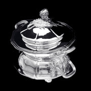 Odiot - 3pc. Antique French 19th Century 950 Sterling Silver Covered Vegetable Server - MINT !