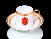Puiforcat (Hermes), Christofle, Faberge - 5pc. French 950 Sterling Tea Set + Faberge Imperial Egg  Espresso Cups - GORGEOUS !!
