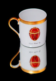 Puiforcat (Hermes), Christofle, Faberge - 5pc. French 950 Sterling Tea Set + Faberge Imperial Egg  Espresso Cups - GORGEOUS !!