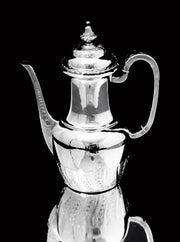Odiot & Faberge - 9pc. French 950 Sterling Silver Tea Set + 6 Faberge Egg Espresso Cups - STUNNING !!